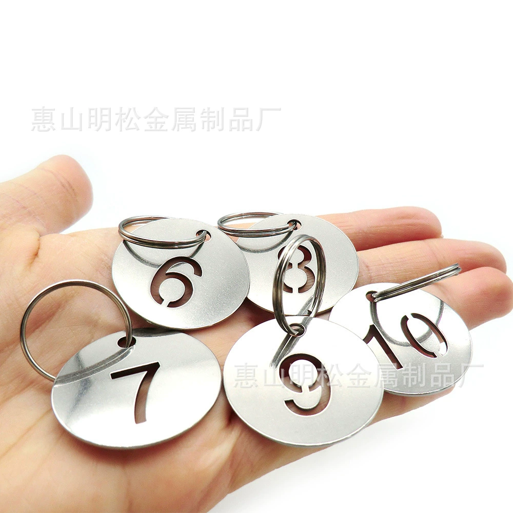 Нержавеющая сталь круглый цифровой бирка для защиты от потери металлический брелок для идентификации аксессуар подвеска