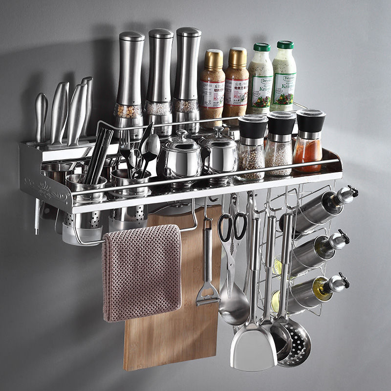 Kitchen Shelf 304 Stainless steel Wall hanging Seasoning Flavor Tool carrier Supplies appliance Storage Pendant Storage pylons