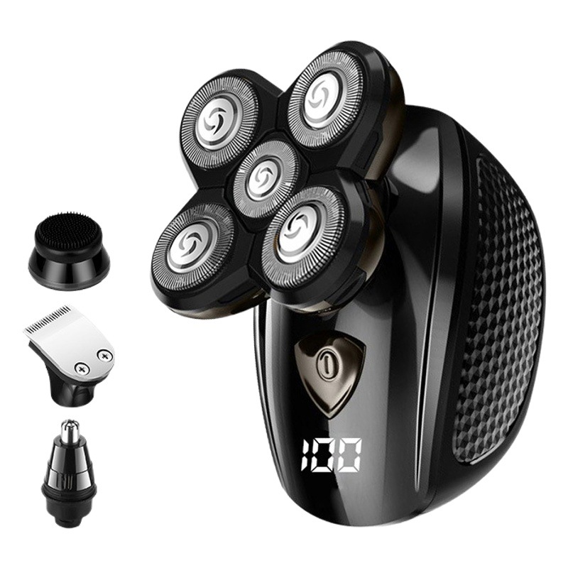 Cabeza calva transfronteriza artefacto cabeza de afeitado cabeza auto-raspado máquina especial cinco cabeza de corte de cuerpo completo lavado eléctrico afeitadora fabricante al por mayor