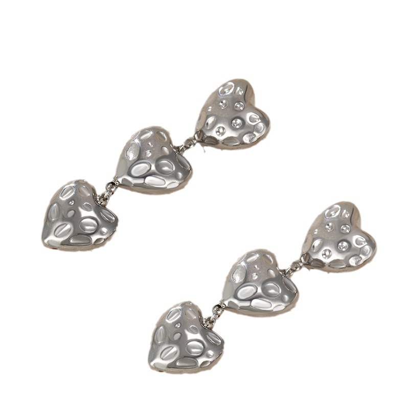 Pendientes de acero inoxidable xuping alta sensación de verano, moda europea y estadounidense, pendientes largas, pliegues, Orejeras de amor