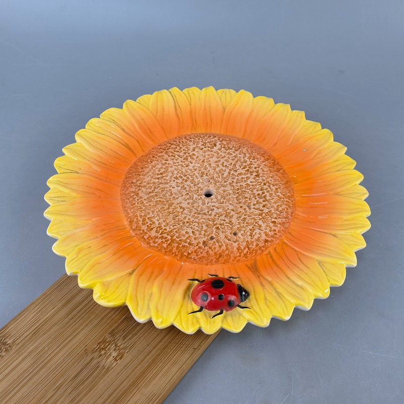 Cerámica creativa girasoles platos de frutas platos de nueces platos de dulces platos de frutas platos de tapas platos cubiertos