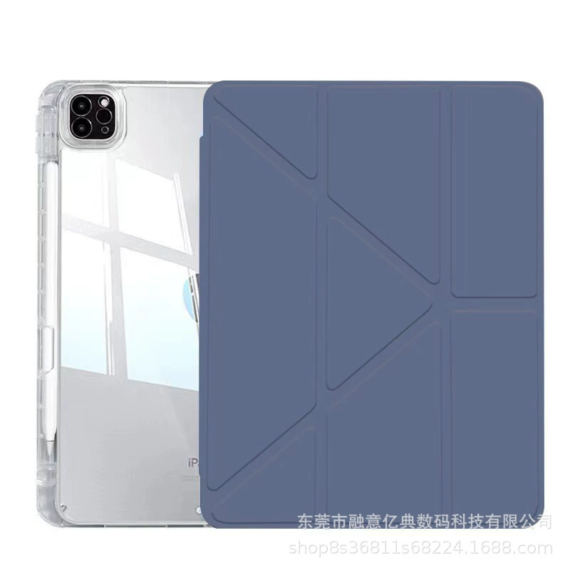 Чехол для Apple iPad Air/Pro 11, акриловая прозрачная задняя панель, y‑складной против изгиба с отделением для стилуса