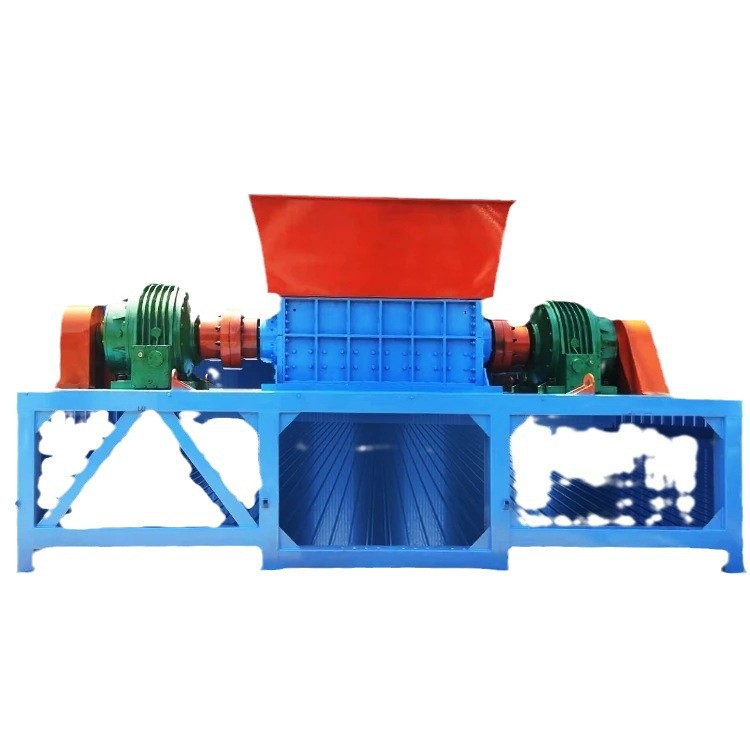 triturador de alambre de hierro de desecho triturador de plástico silencioso integrado triturador de plástico de doble motor de doble eje sólido