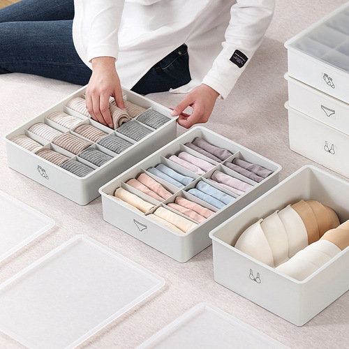 Home underwear, socks drawer-style storage box, dormitory three-in-one with lid, partitioned clothing organizer, wholesale