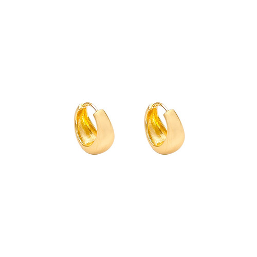 Niche design matte brushed earrings, earrings, versatile temperament, high-end U-shaped earrings, Internet celebrity earrings and earrings