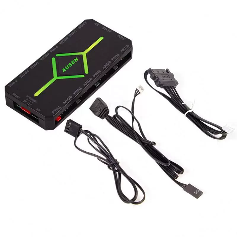 ARGB wireless remote control PWM temperature control 5V3 needle controller Shenguang synchronous desktop computer case fan hub