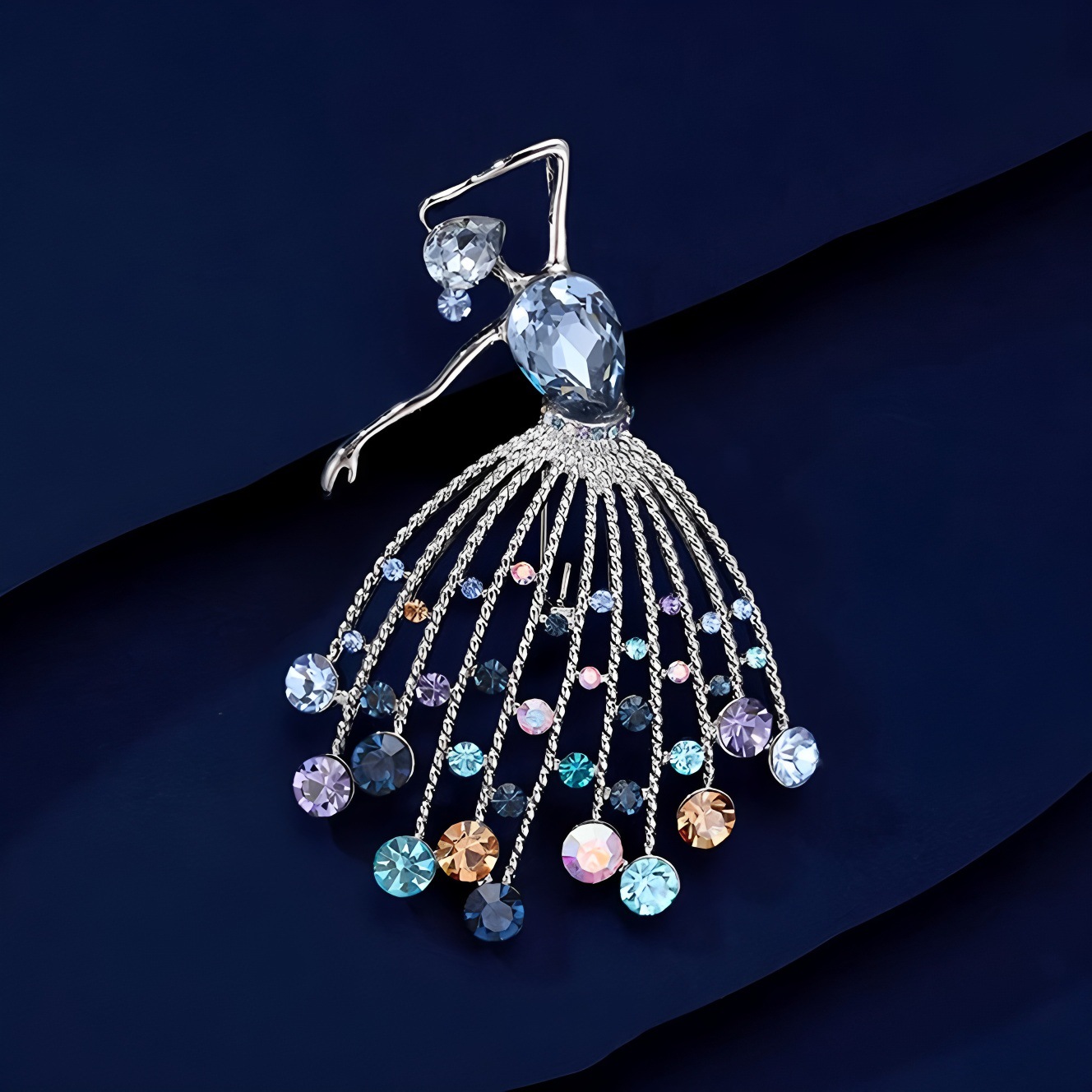 Broche danseuse ballett en cristal élégante accessoire robe_voghion.com