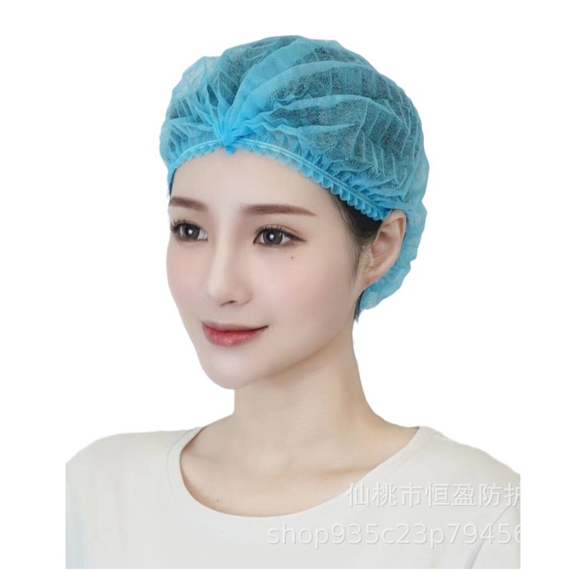 使い捨て帽子ヘッドカバー不織布帽子キッチンキャップ食品工場ヘアネットキャップ工場防塵通気バーキャップ|undefined
