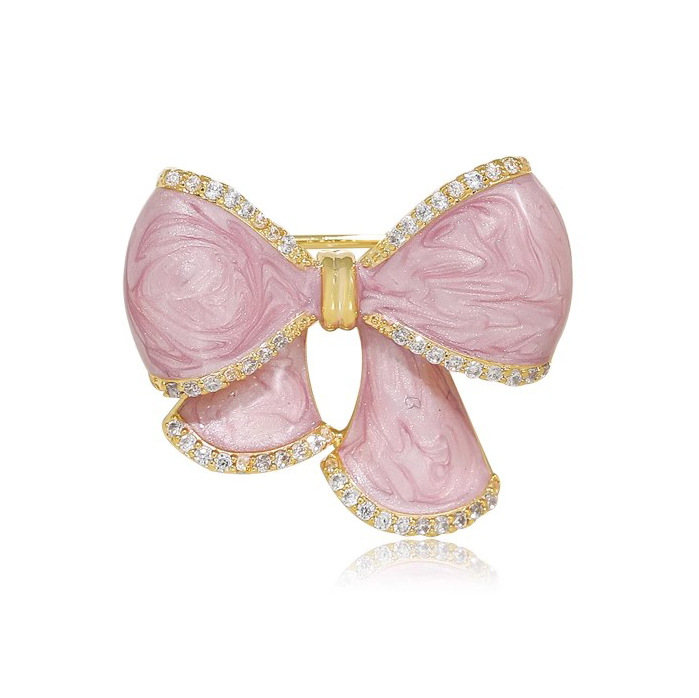 Japanese Cute Bow Brooch High-end Women's Exquisite Oil Dropping Corsage Anti-light Collar Pin Suit Accessories