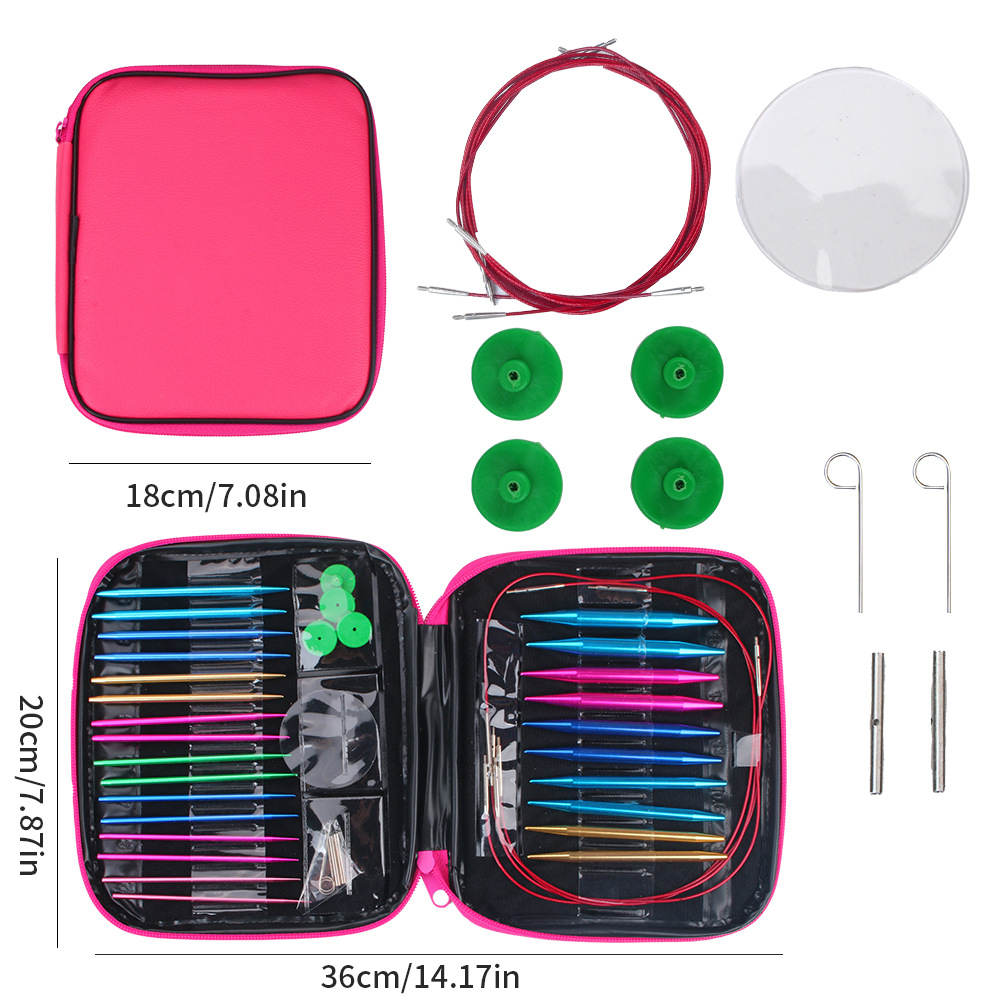 ✅ Conjunto de aguja de anillo desmontable y cambio de cuerda conjunto de aguja de anillo puede alargar la herramienta de tejido Pu anillo de bambú carbonizado