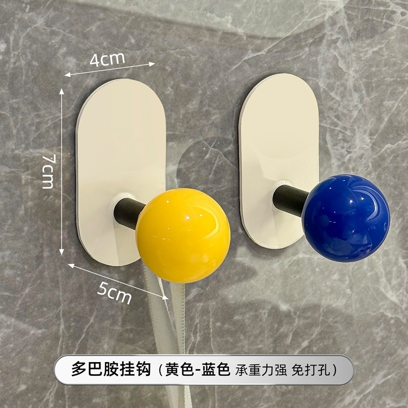 Gancho de baño sin perforación, fuerte carga pegajosa puerta trasera sin marcas, gancho de ropa, gancho de toalla en la pared del baño
