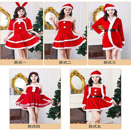 Adult Christmas clothes cute girl bunny sexy temptation cos dance Santa Claus performance costume nightclub