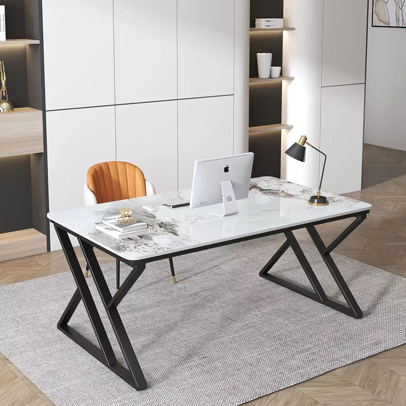 Light Luxury Rock Board Desk Simple Computer Game Table Bedroom Study Table Small Apartment High-end Desktop Home Writing Desk