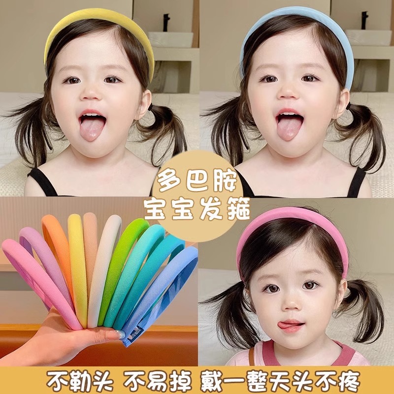 Colegio coreano estilo de color sólido bandas de cabello de chicas simple bandas de cabello delgado de presión universal tarjeta de cabello 2025 nuevo toque de cabello primavera