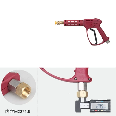 High pressure car wash water gun automatic shut-off when the gun is - red-ultra-high-pressure-short-gun-with-m22-female-thread