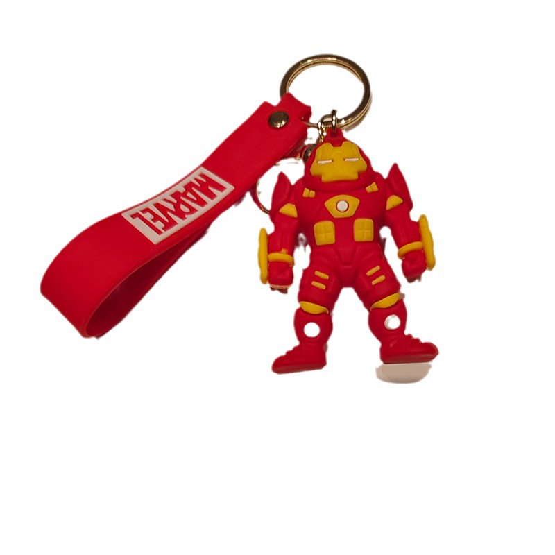 Avengers Spider-Man llavero exquisito bolso de mujer colgante creativo pegamento flexible muñeca pareja pequeño colgante llavero