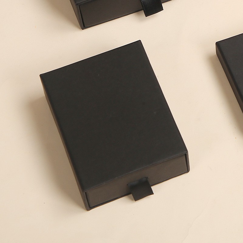 En stock cajón de joyería caja de papel Kraft color sólido pull-out joyero Stud pendientes collar anillo joyero