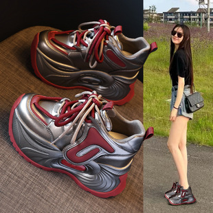 5587-2 Small Thick Sole Increased Torre Shoes Women's 2024 Autumn New Soft Sole Sports Casual Shoes