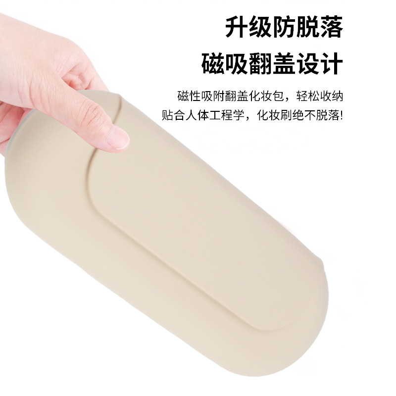 Nuevo paquete de maquillaje transfronterizo de gran capacidad, bolsa de maquillaje de alto valor facial, bolsa de maquillaje a prueba de polvo, bolsa de almacenamiento de silicona portátil a prueba de agua