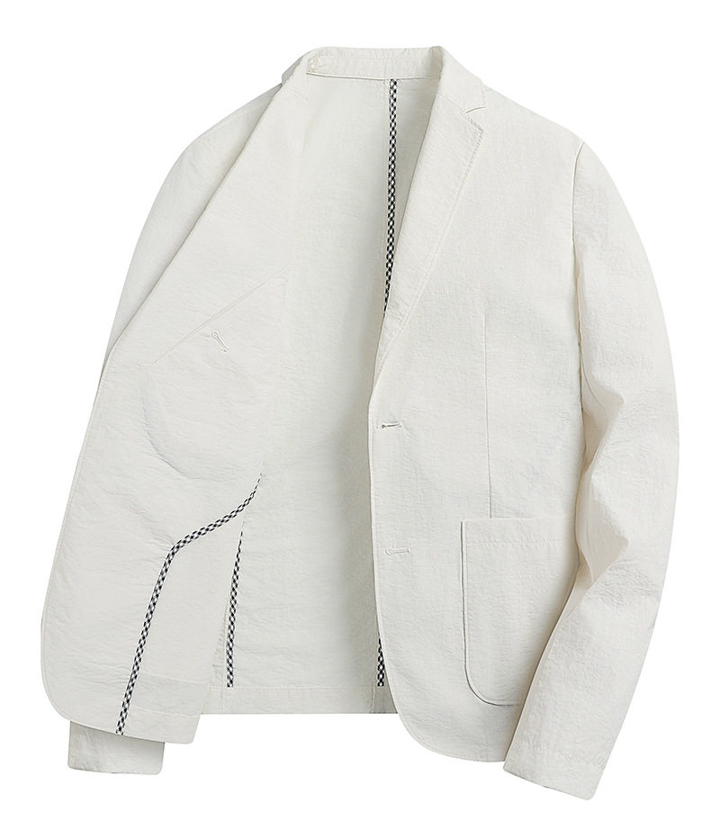 Áo vest nam casual dáng ôm, một hàng hai cúc, cổ vest, tay dài, chống nhăn, phù hợp mặc xuân thu — Màu kaki, Màu trắng, Màu xanh dương, màu đen chi tiết 14