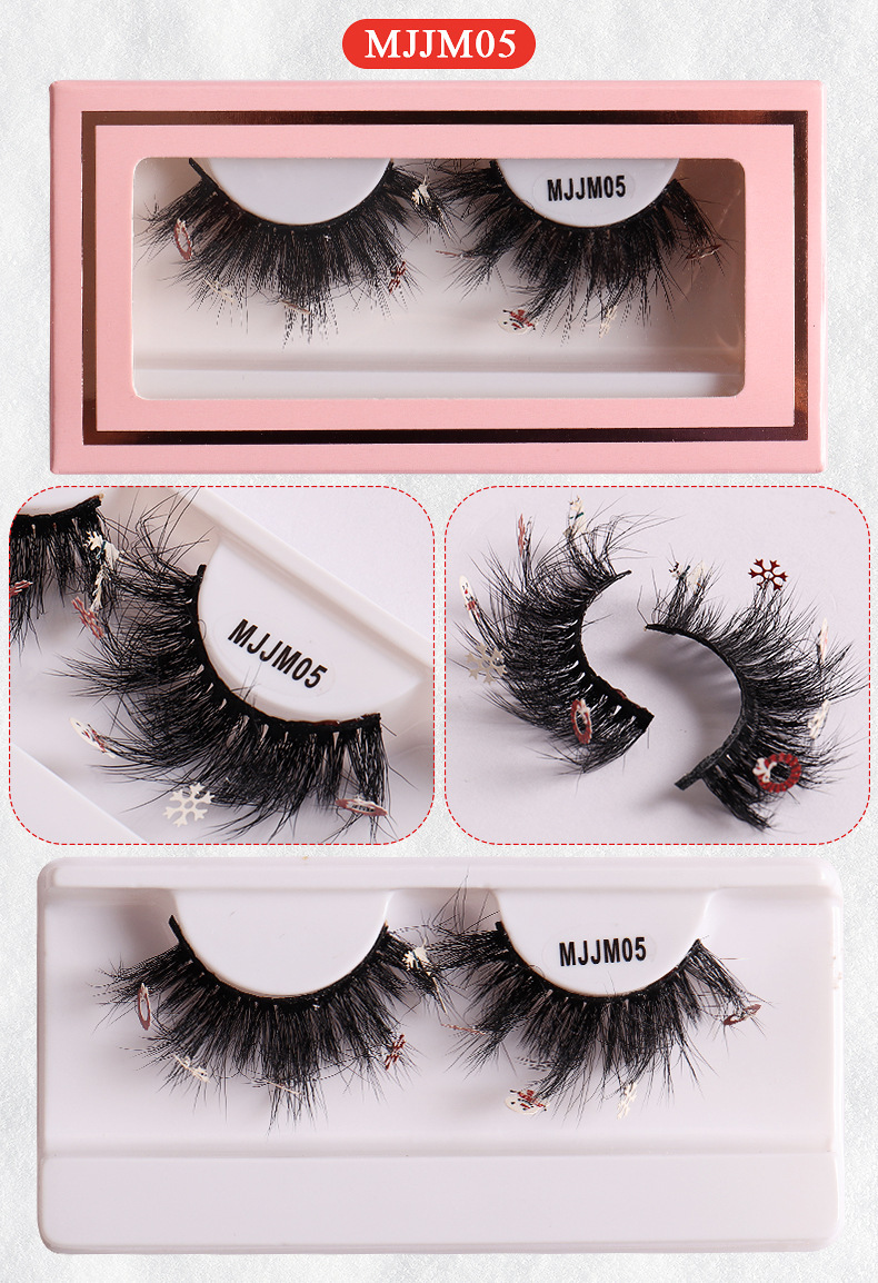 New Mink Hair False 1 Pair Powder Box Natural One Piece Eyelash false eyelashes_voghion.com