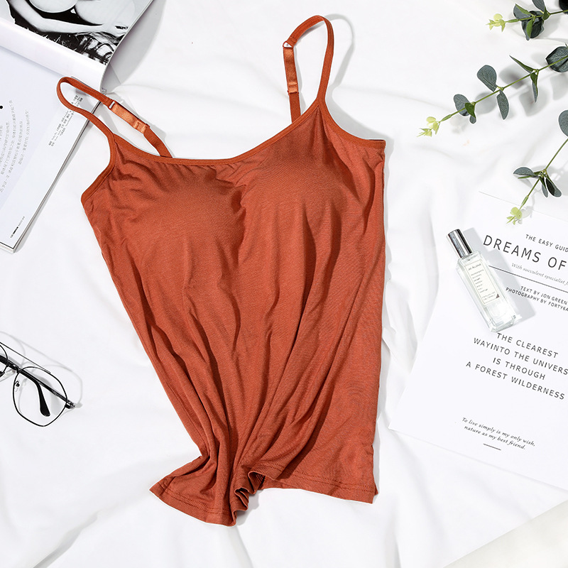 Chaleco de Honda de mujer de una pieza con copa fija de cinco dedos con almohadilla en el pecho chaleco Sling base de chaleco de sujetador sin desgaste