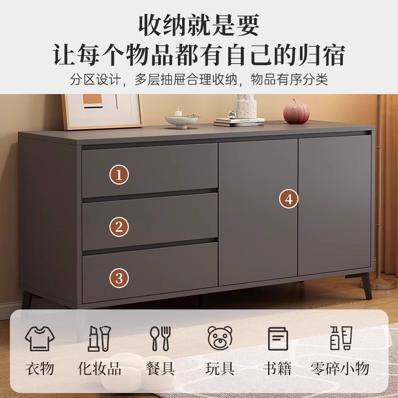 Italiano de lujo ligero dormitorio armario de almacenamiento doméstico sala de estar contra la pared armario de almacenamiento en el cajón de la casa cinco armarios