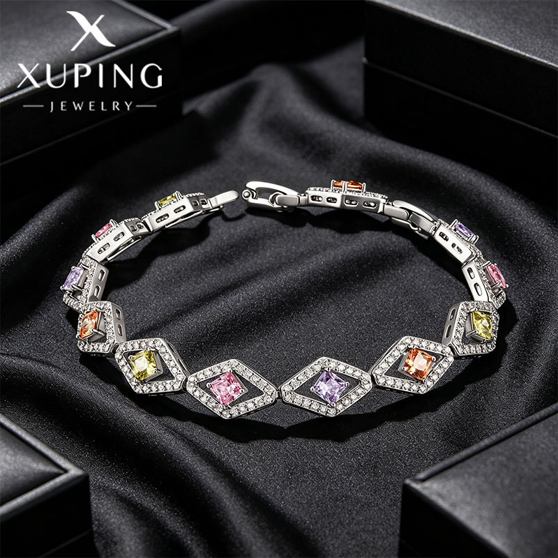 Pulsera Geométrica de Rombo de Aleación de Cobre para Mujer image 1