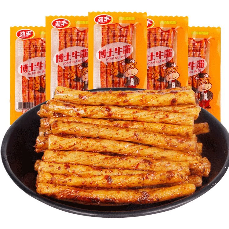 Доктор Цзиньфэн, говяжье сухожилие, острые полоски 8090 Ностальгический соевый глютен