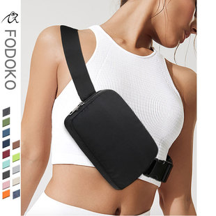 Cross-Border Lulu Waist Bag Nylon Waterproof Chest Bag Versatile Multi-Functional Crossbody Bag for Men and Women Sports Waist Bag Ready for Sale