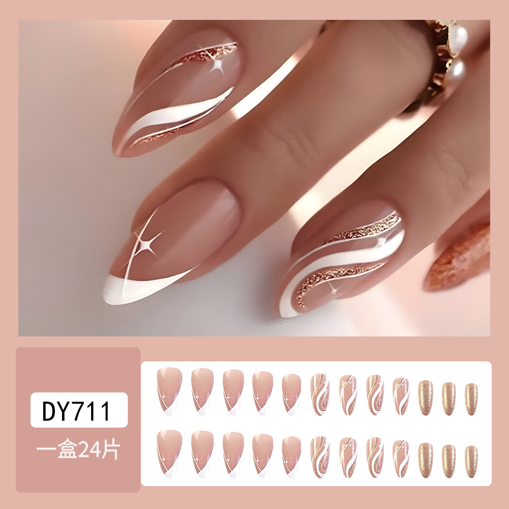 Desgaste de uñas falso transfronterizo de uñas de longitud media pieza de uñas desmontable pieza de uñas producto terminado uñas al por mayor