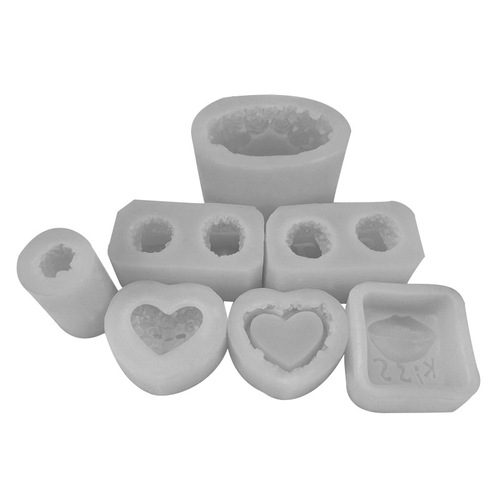 diy valentine's day love red lip rose column aromatherapy candle silicone mold chocolate mousse cake mold