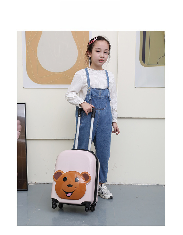 Cartoon children's luggage case 18 inch universal wheel suitcase cute animal 3D student luggage can be printed