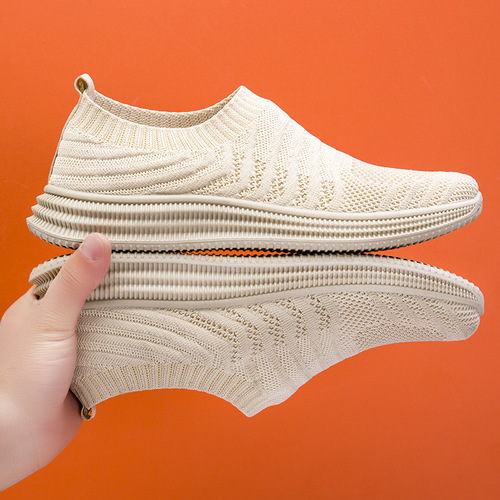 2025 New Spring and Summer Mesh Breathable Flyknit Casual Shoes for Men, Socks Shoes, Net Shoes, Work Shoes, Running Shoes