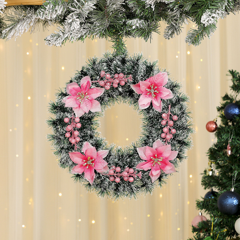 国境を越えた新しいクリスマス装飾花輪クリスマスガーランドホテルショッピングモール装飾ドア吊り松葉装飾品|undefined