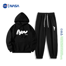 NASA MTIOO休闲运动套装男女同款春秋季连帽卫衣束脚卫裤搭配一套