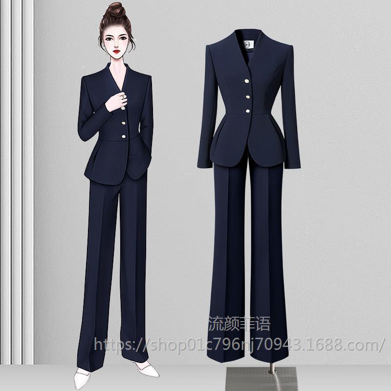 Sales office professional suit set for women, high-end, elegant, suitable for work and commuting, waist-cinching, beauty salon and jewelry store work attire