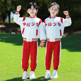 2025新爱国中国风红小学生演出服三年级运动班服幼儿园团体服园服