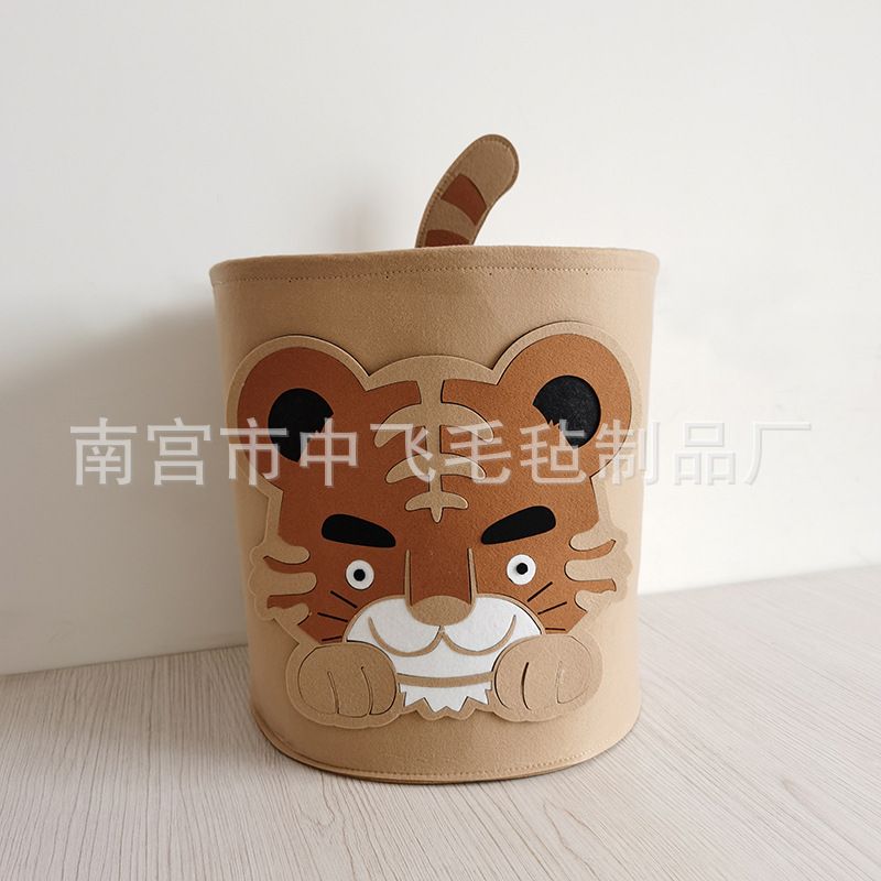 Al por mayor transfronterizo fieltro almacenar una variedad de estilos para soportar cestas de fieltro personalizadas lindas barriles de almacenamiento de animales