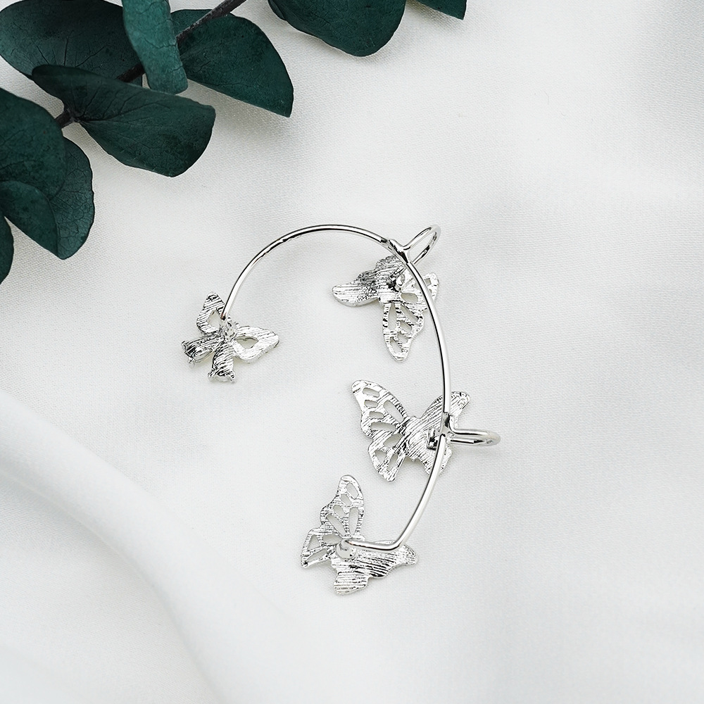 Fashion Star Butterfly Snowflake Copper Rhinestones Ear clips 1 Piece