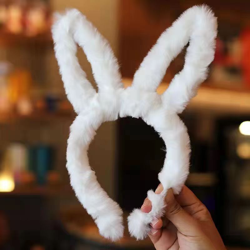 10cm 봉제 토끼 귀 선반 화이트