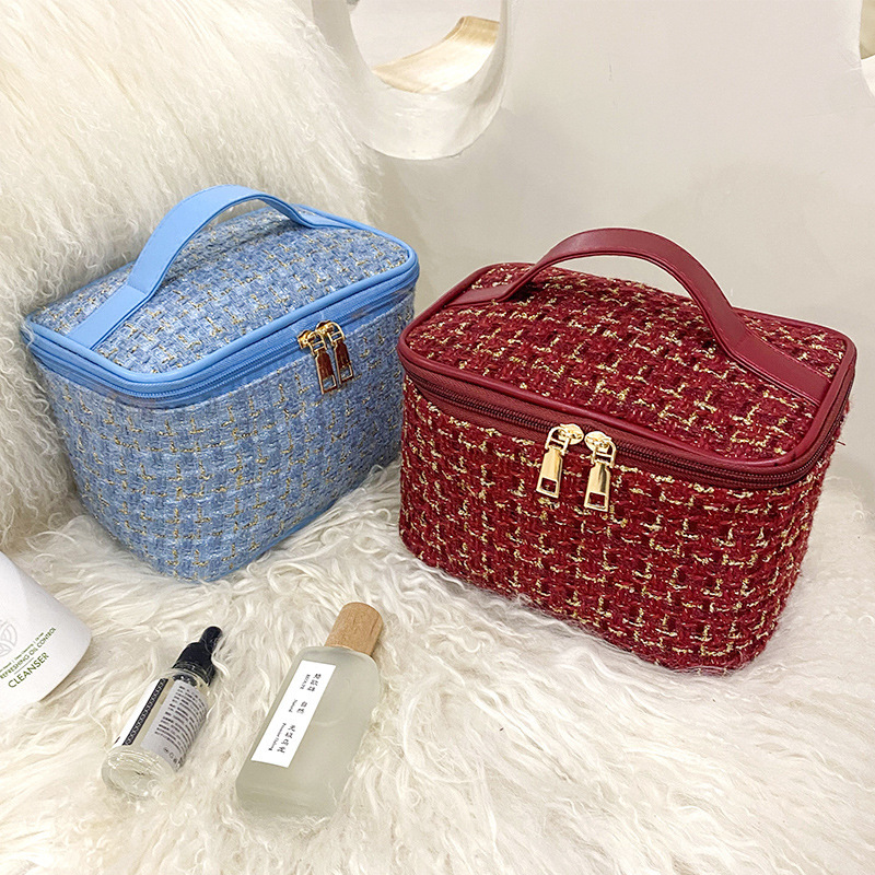 シンプルな大容量の小さなフレグランス化粧品袋インガール収納トイレタリーバッグ旅行高価値化粧品収納|undefined