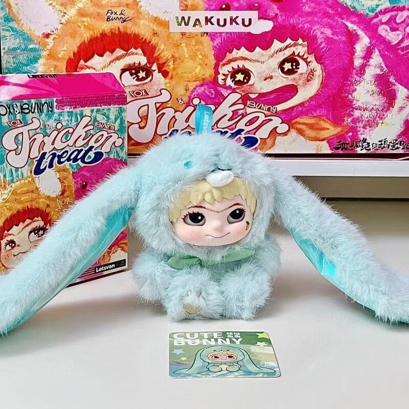 毛毛WAKUKU2潮玩盲盒狐狐兔兔捣蛋日记系列搪胶毛绒玩具潮流盲盒|undefined