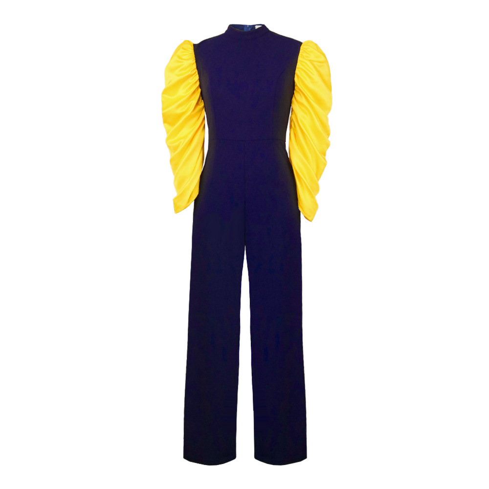 Commuter cómodo SLIM-Fit mono transpirable nuevo nicho encogimiento de hombros plisado manga lugar de trabajo ropa de mujer vestido de mujer