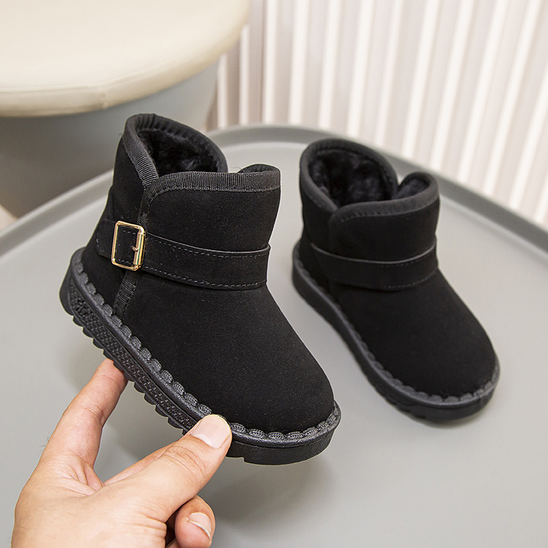 Bottes d'hiver pour filles et garçons 2024 pour enfants, chaussures en coton épais et pelucheux pour bébés_voghion.com