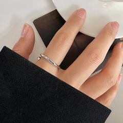 Lan Zhi 925 Silver Ring Personality Smile Letter Simple Versatile Instagram Style Open Pure Silver Ring Wholesale Women's Small