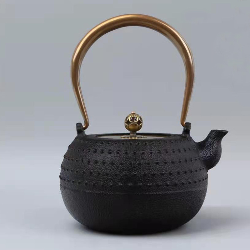 Dianggong Tang Dragon y Phoenix Opera Perla olla de hierro imitación japonesa del Sur antigua olla de hierro tetera sin recubrimiento juego de té de Kung Fu