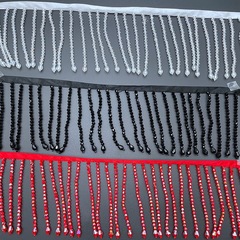 Manufacturer wholesale handmade beading crystal glass ribbon tassel lace barcode wedding dress decoration DIY accessories