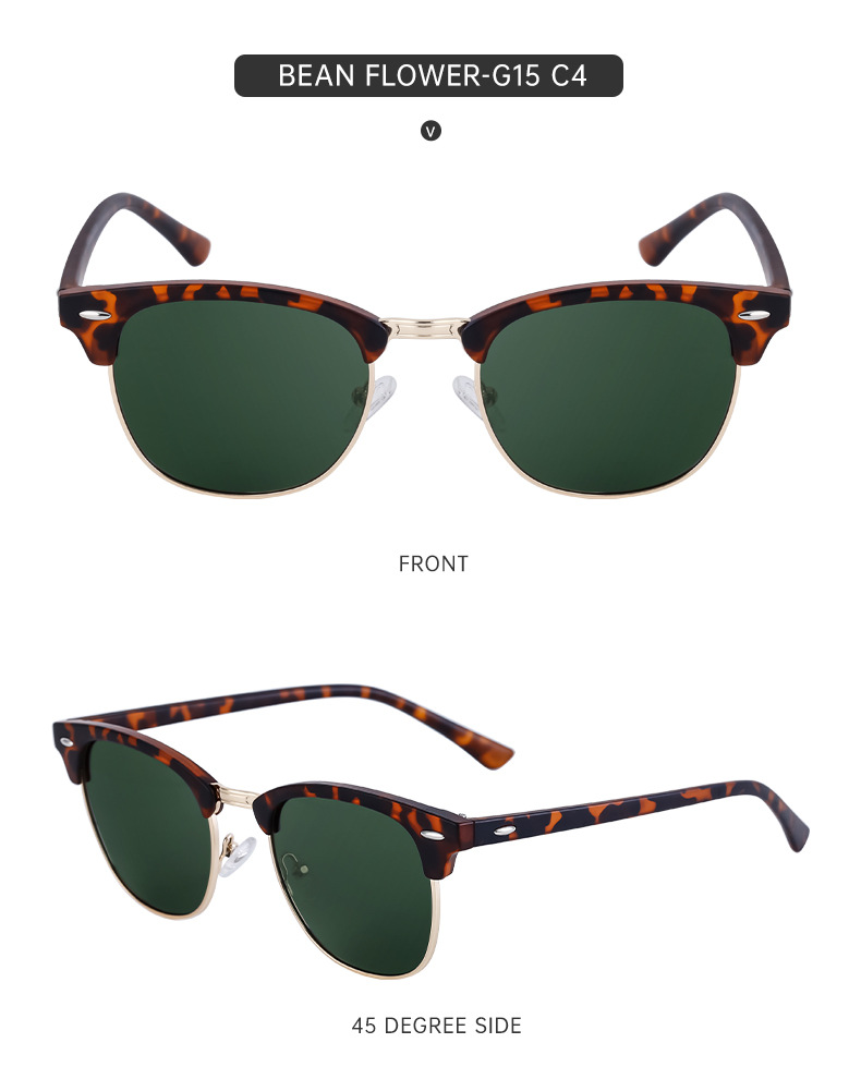 Polarized Sunglasses For Men And Women Retro Style Half Frame_voghion.com