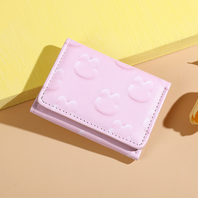 2024 nuevo diseño coreano de conejo fresco y lindo nicho de diseño de tres plegados corto multifuncional billetera estudiantil